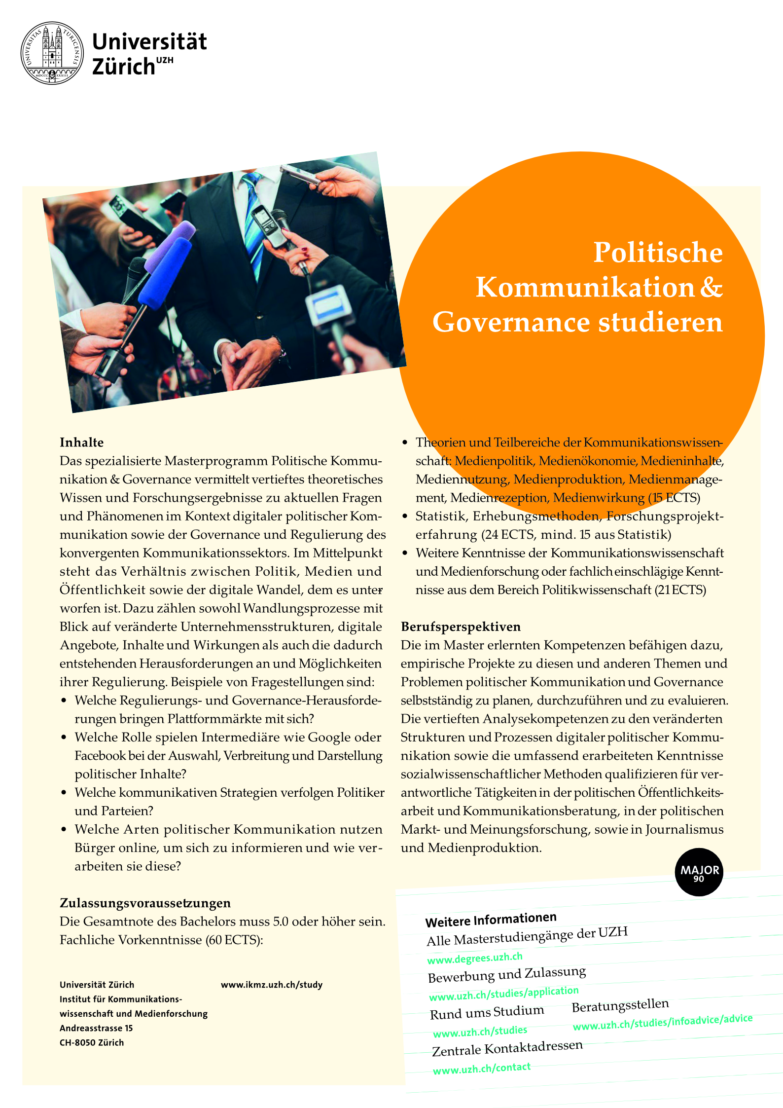 Flyer Politische Kommunikation & Governance