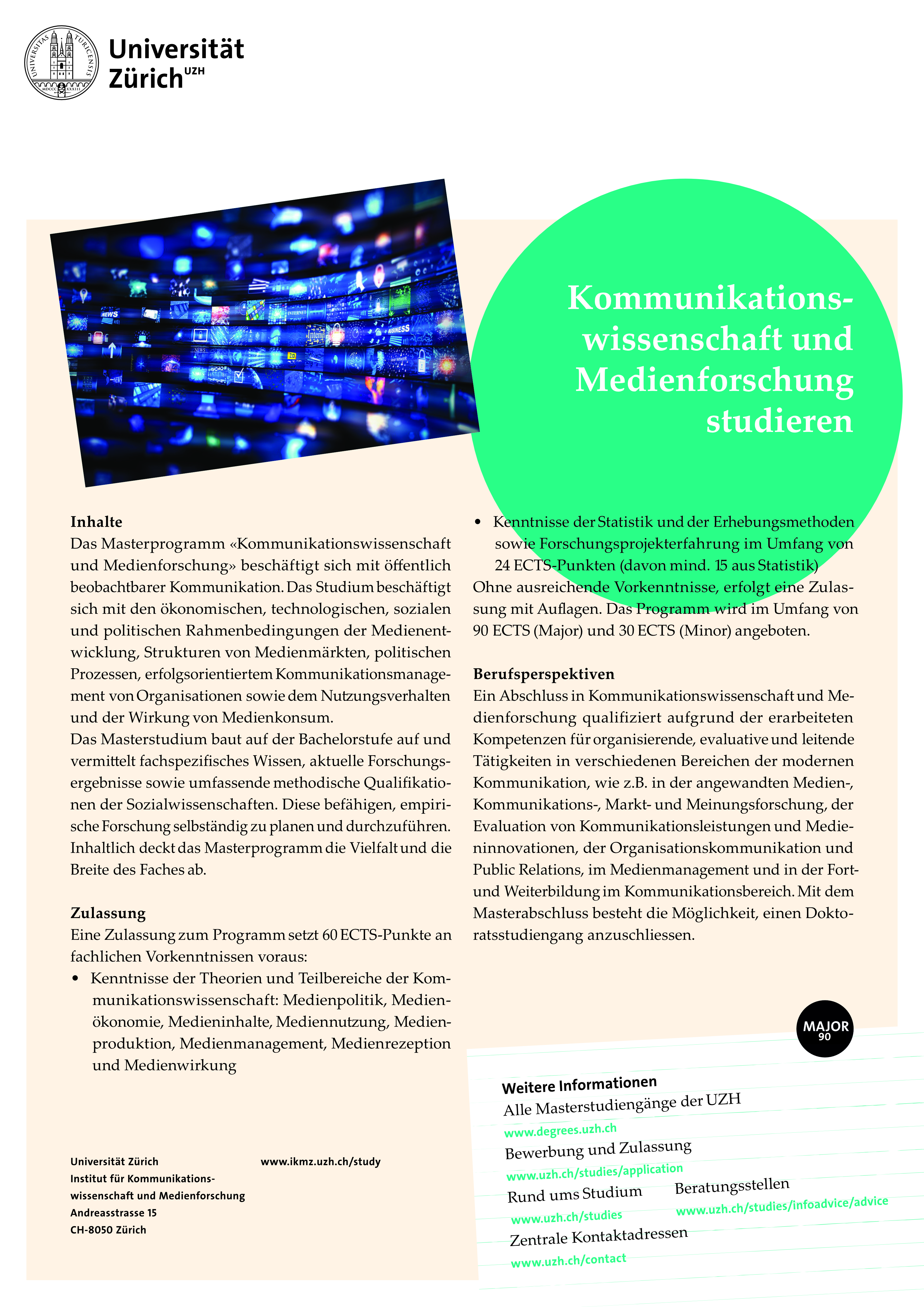 Flyer Kommunikatioswissenschaft und Medienforschung